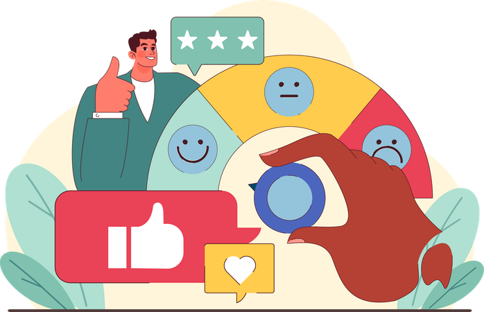 Consumer trust and ratings illustration