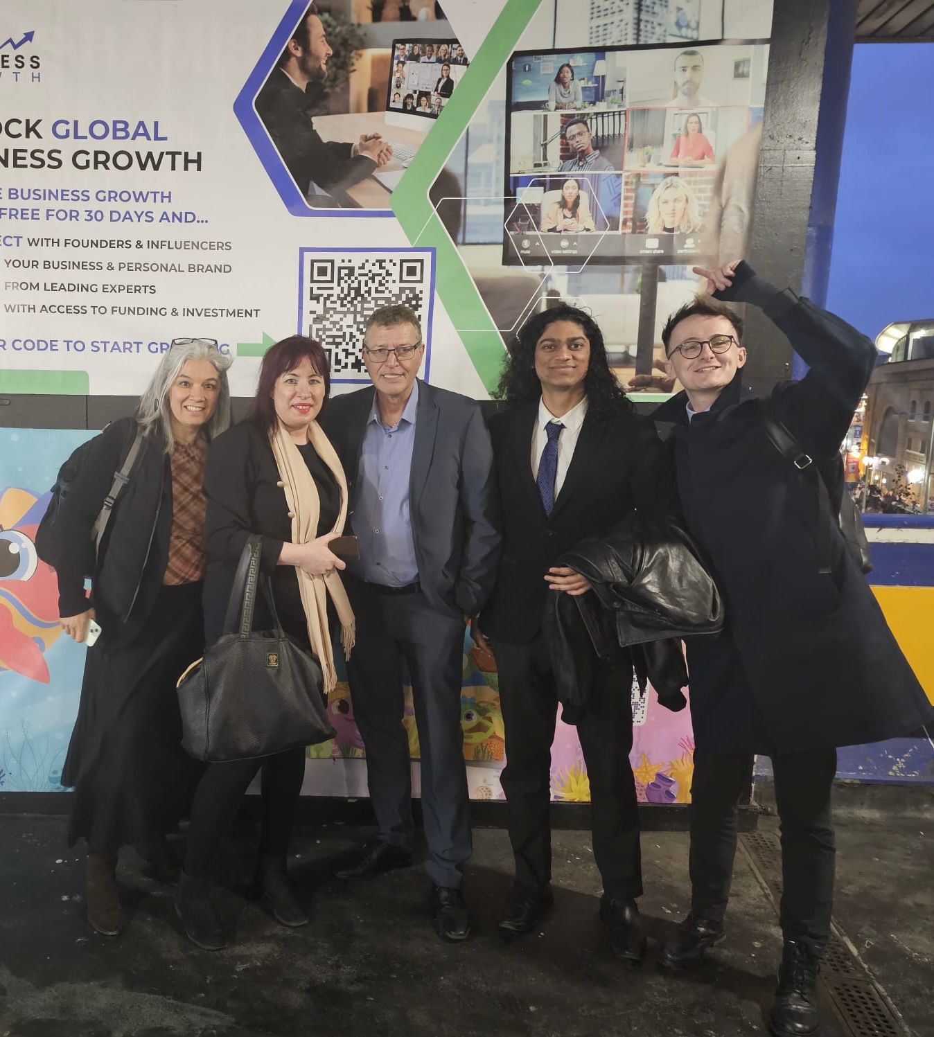 Selfie with local entrepreneurs at London Bridge