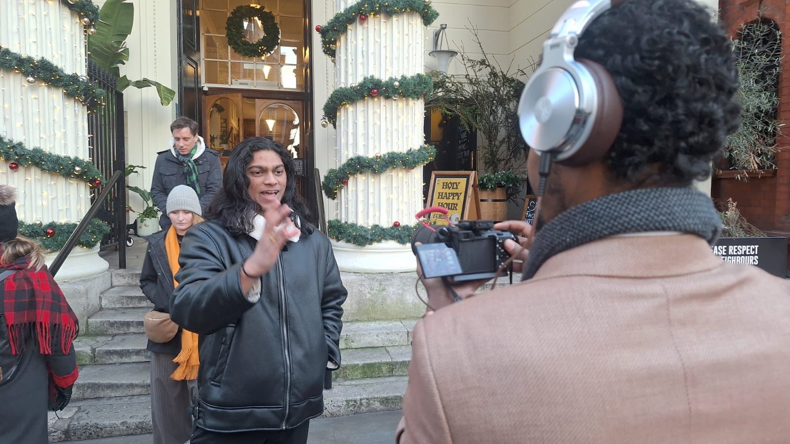 Shooting a commercial at Mercato Mayfair